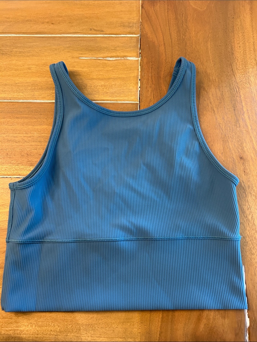Lululemon Ribbed Blue Crop Tank Top